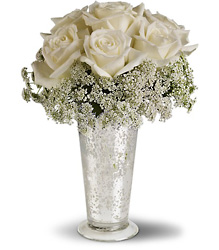 Teleflora's White Lace Centerpiece from Backstage Florist in Richardson, Texas